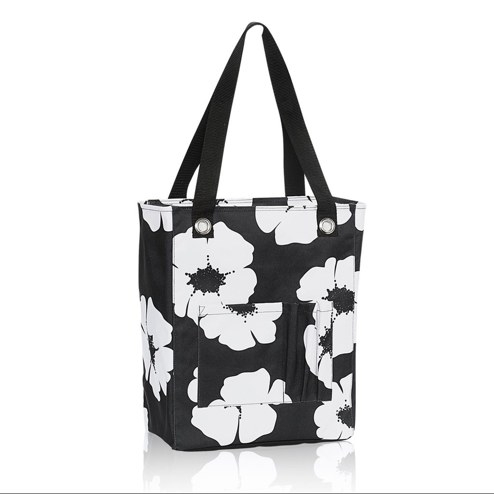 New Thirty-One Tall Organizing Tote in White Poppy